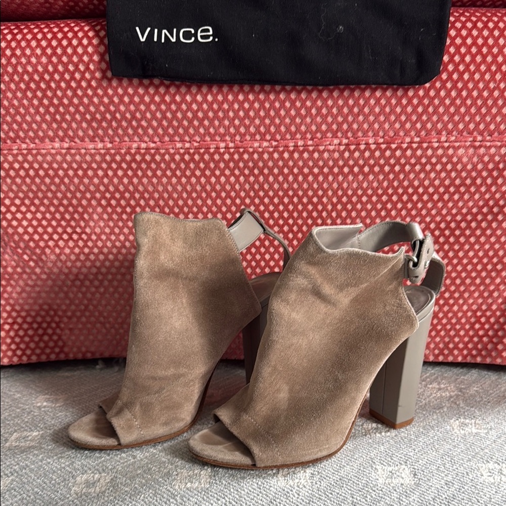 Vince Tan Heeled Booties size 8